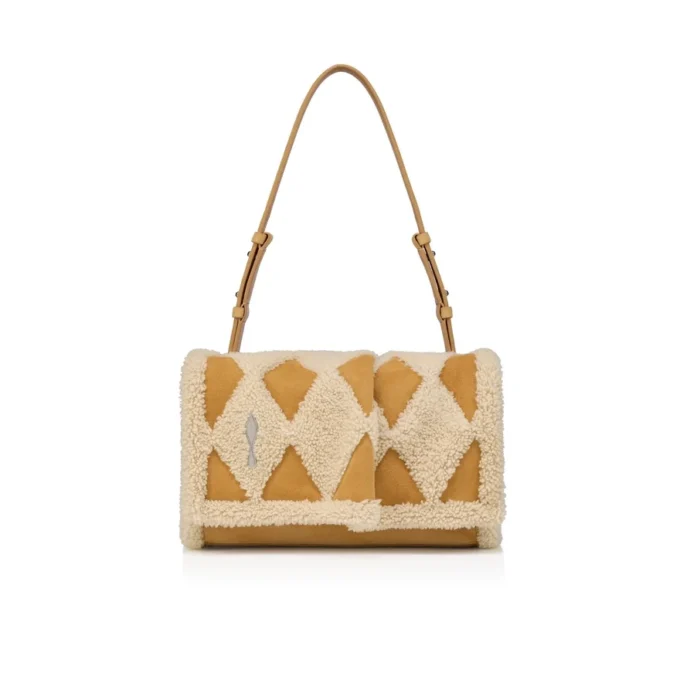 Baggy Small – skuldertaske – diamantformet kalveskind og lammeskind – beige Baggy Small – skuldertaske – diamantformet kalveskind og lammeskind – beige