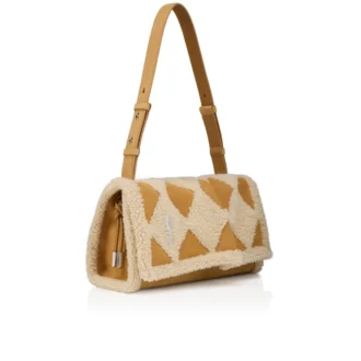 Baggy Small – skuldertaske – diamantformet kalveskind og lammeskind – beige
