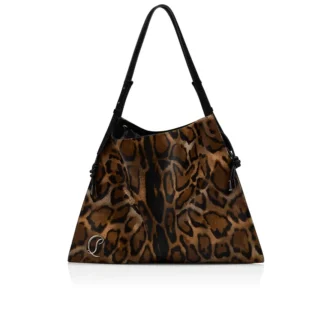 Baggy – Tote bag – ‘Bengali’-printet, håret kalveskind – Brun