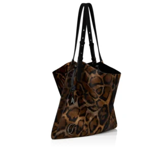 Baggy – Tote bag – ‘Bengali’-printet, håret kalveskind – Brun