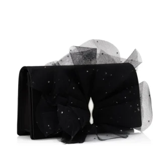 Bettina – Clutch – Crepe Satin – Sort