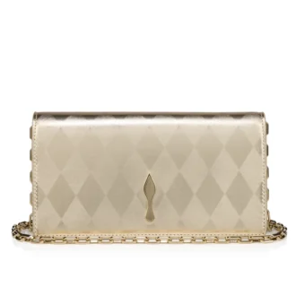 Bettina – Clutch – Diamantformet lamineret lammeskind – Lys platin