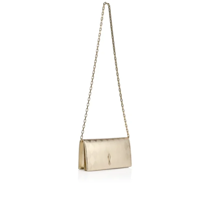 Bettina – Clutch – Diamantformet lamineret lammeskind – Lys platin Bettina – Clutch – Diamantformet lamineret lammeskind – Lys platin