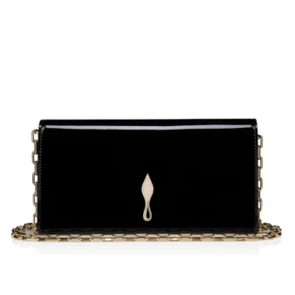 Bettina – Clutch – Lakeret kalveskind – Sort
