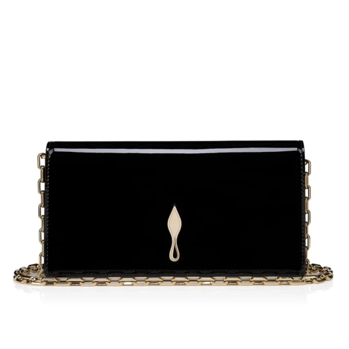 Bettina – Clutch – Lakeret kalveskind – Sort