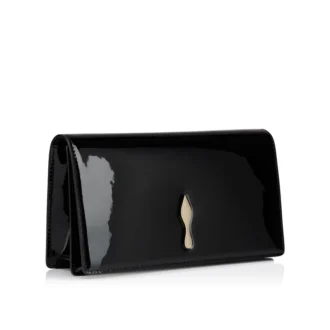 Bettina – Clutch – Lakeret kalveskind – Sort
