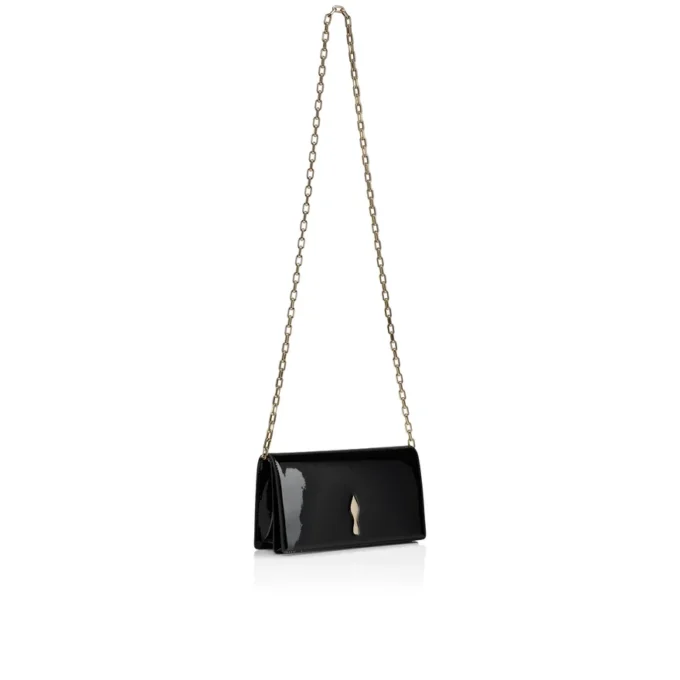 Bettina – Clutch – Lakeret kalveskind – Sort