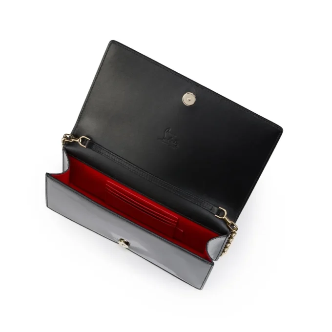 Bettina – Clutch – Lakeret kalveskind – Sort