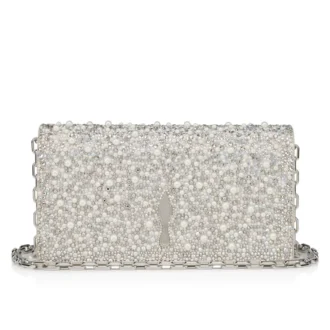 Bettina – Clutch – Ruskind, strass og perler – Sølv