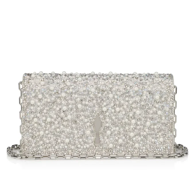 Bettina – Clutch – Ruskind, strass og perler – Sølv Bettina – Clutch – Ruskind, strass og perler – Sølv