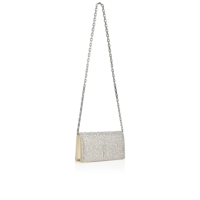Bettina – Clutch – Ruskind, strass og perler – Sølv Bettina – Clutch – Ruskind, strass og perler – Sølv