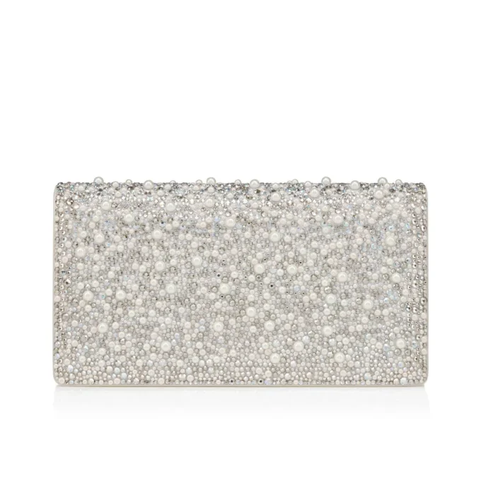 Bettina – Clutch – Ruskind, strass og perler – Sølv Bettina – Clutch – Ruskind, strass og perler – Sølv