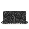 Bettina – Clutch – Veau Velours, Strass og Perler – Sort