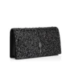 Bettina – Clutch – Veau Velours, Strass og Perler – Sort