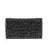 Bettina – Clutch – Veau Velours, Strass og Perler – Sort