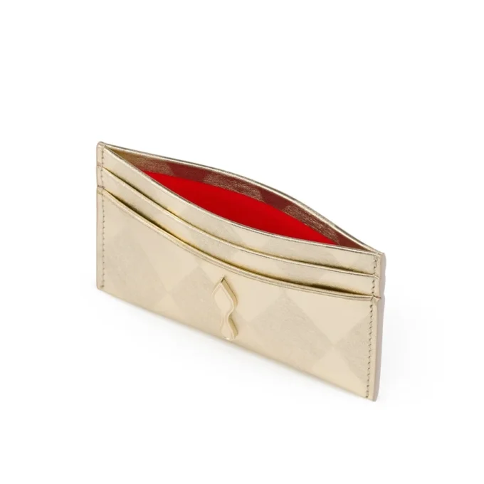 Bettina – kortholder – diamantformet lamineret lammeskind – lys platin Bettina – kortholder – diamantformet lamineret lammeskind – lys platin