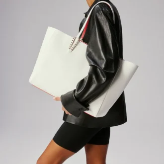Cabata Large – Tote-taske – Kalveskind og pigge – Bianco