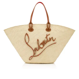 Cabata Large – Tote-taske – Raffia og kalveskind – Natur