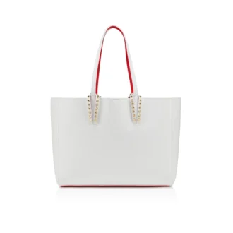 Cabata Small – Tote Bag – Blødt kalveskind og pigge – Bianco