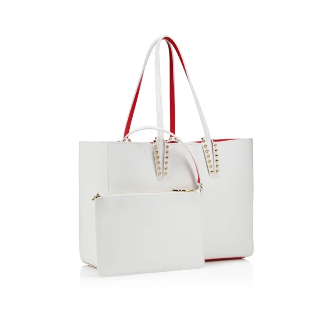 Cabata Small – Tote Bag – Blødt kalveskind og pigge – Bianco Cabata Small – Tote Bag – Blødt kalveskind og pigge – Bianco