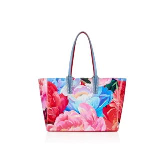 Cabata Small – Tote-taske – Kalveskind med pæon-print – Flerfarvet