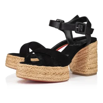 Calakala – 85 mm espadriller – ruskind og kalveskind – sort – kvinder
