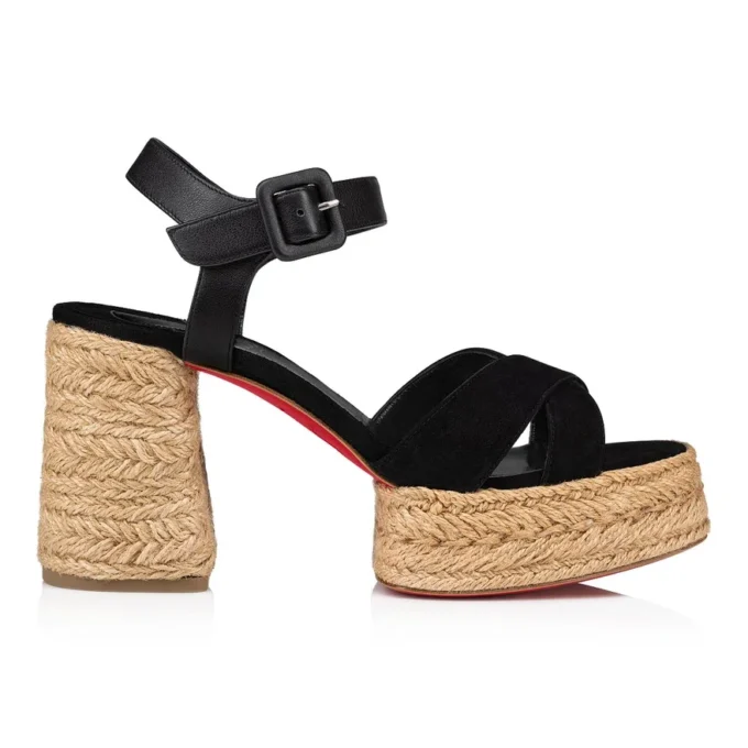 Calakala – 85 mm espadriller – ruskind og kalveskind – sort – kvinder Calakala – 85 mm espadriller – ruskind og kalveskind – sort – kvinder