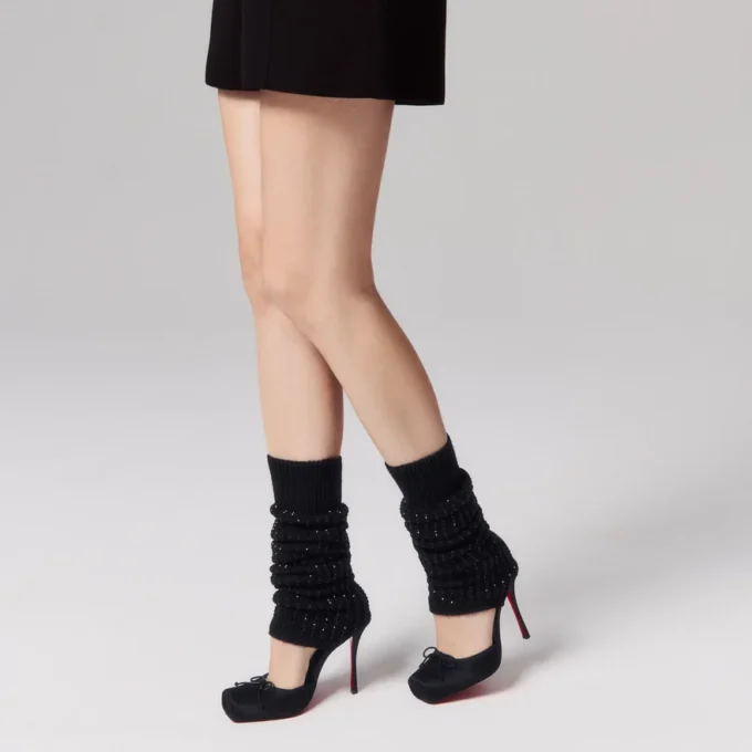 Cassia Annmac – 100 mm pumps – crepesatin og mesh – sort – kvinder