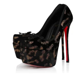 Cassia Nodo Alta – 160 mm pumps – ‘Leo by Night’ broderet fløjl – sort – kvinder