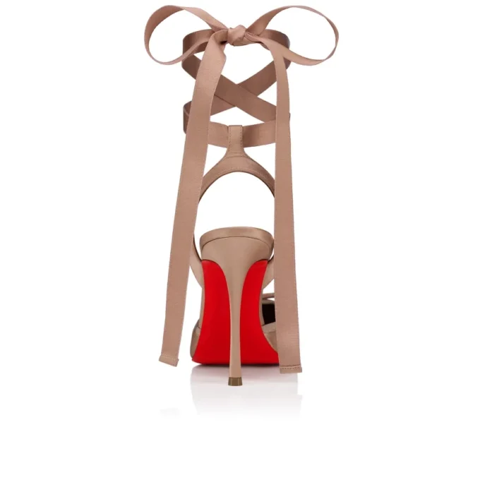 Cassia snøresko – 100 mm remsko – crepesatin – Nude 2 – kvinder Cassia snøresko – 100 mm remsko – crepesatin – Nude 2 – kvinder
