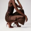 Cassia snøresko – 100 mm remsko – crepesatin – Nude 8 – kvinder Cassia snøresko – 100 mm remsko – crepesatin – Nude 8 – kvinder