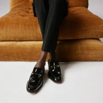 Chambelimoc Night Strass – Loafers – Lakeret kalveskind – Sort – Herre