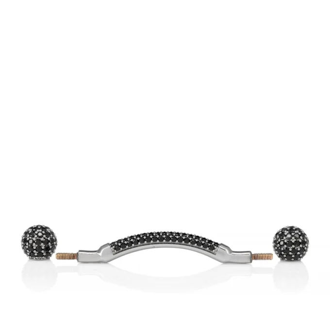 Chambelink Strass – Sko-smykker – Metal og Strass – Sort Gun Chambelink Strass – Sko-smykker – Metal og Strass – Sort Gun