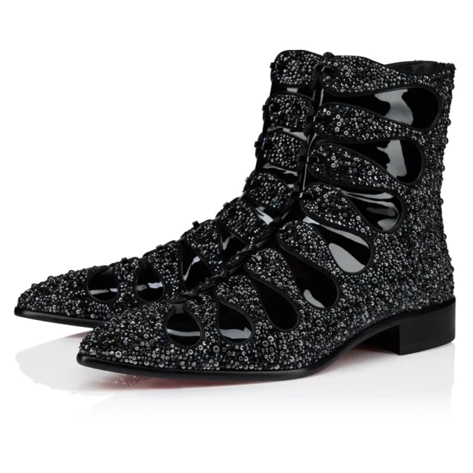Circus Booty Perla – Støvler – Ruskind og strass, lakeret kalveskind – Sort – Herre Circus Booty Perla – Støvler – Ruskind og strass, lakeret kalveskind – Sort – Herre