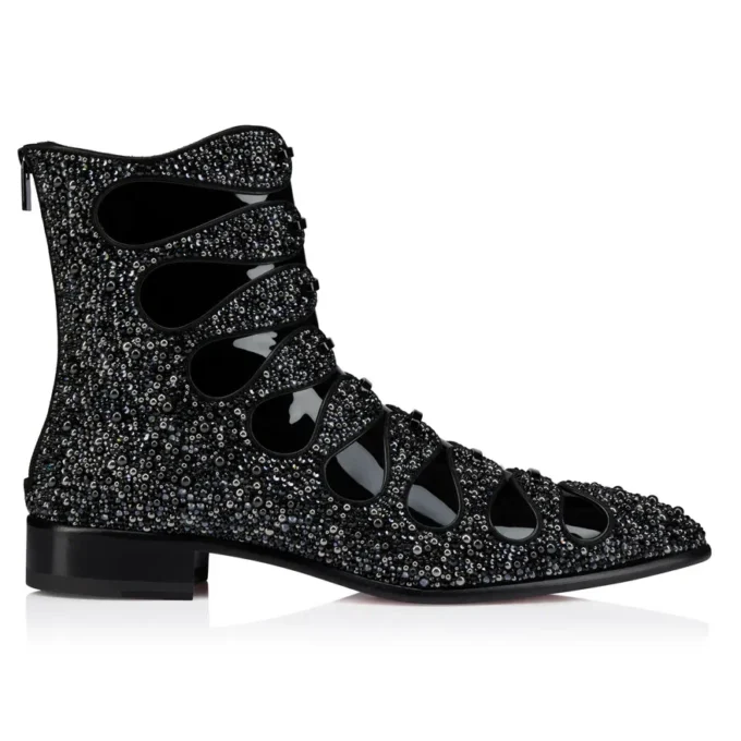 Circus Booty Perla – Støvler – Ruskind og strass, lakeret kalveskind – Sort – Herre Circus Booty Perla – Støvler – Ruskind og strass, lakeret kalveskind – Sort – Herre