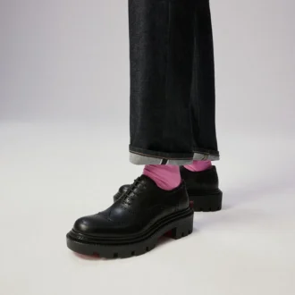 College – Oxfords – Vokset kalveskind – Sort – Herre