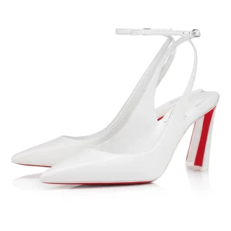 Condora Strap – 85 mm pumps med remme – Nappalæder – Bianco – Dame