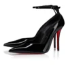 Erozee – 100 mm pumps med remme – lakeret kalveskind – sort – kvinder