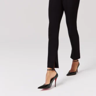 Erozee – 100 mm pumps med remme – lakeret kalveskind – sort – kvinder