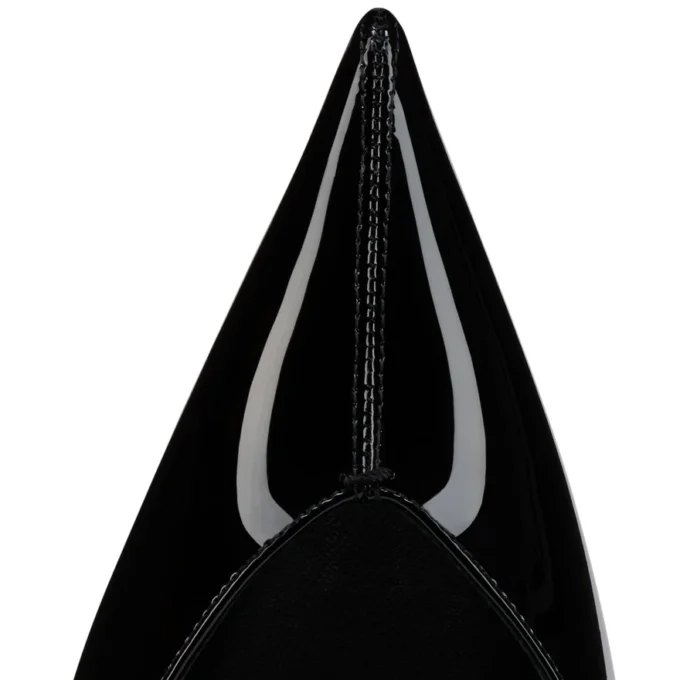 Erozee – 100 mm pumps med remme – lakeret kalveskind – sort – kvinder
