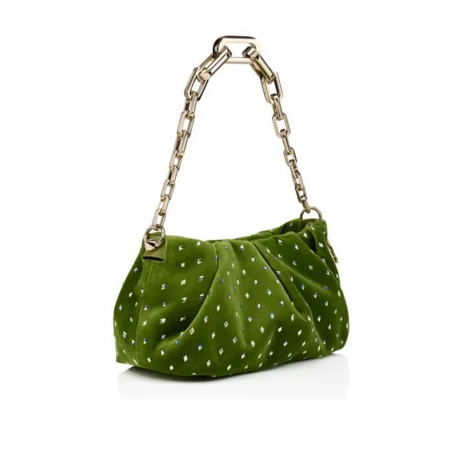 Eva Small – skuldertaske – fløjl og strass – Haiiro Eva Small – skuldertaske – fløjl og strass – Haiiro