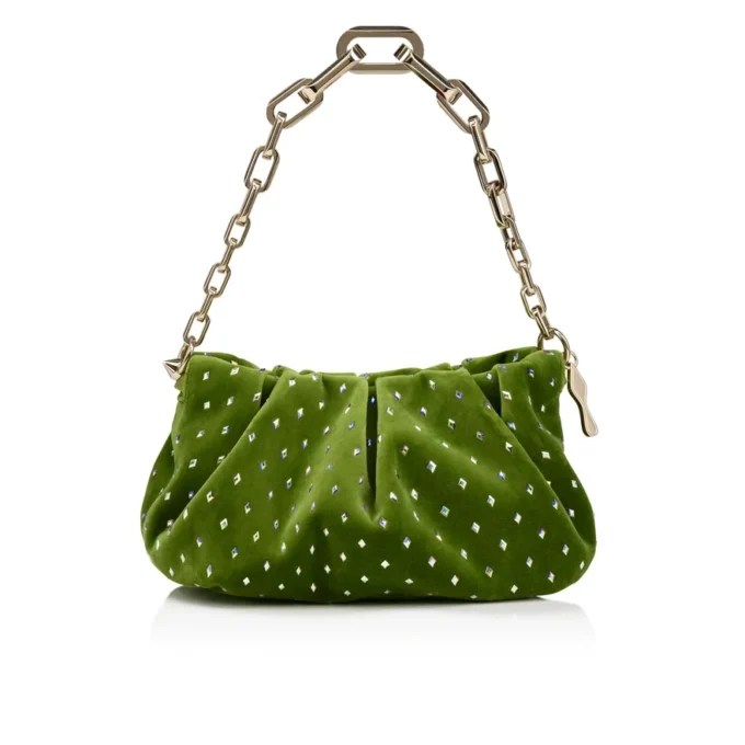 Eva Small – skuldertaske – fløjl og strass – Haiiro Eva Small – skuldertaske – fløjl og strass – Haiiro