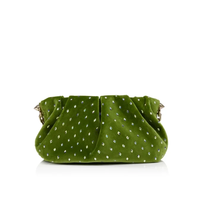 Eva Small – skuldertaske – fløjl og strass – Haiiro Eva Small – skuldertaske – fløjl og strass – Haiiro