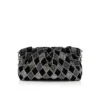 Eva Small – skuldertaske – Veau Velours og diamantformede strass – sort