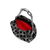 Eva Small – skuldertaske – Veau Velours og diamantformede strass – sort
