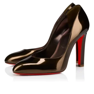 Fannylove – 100 mm pumps – lamineret kalveskind – bronze – kvinder