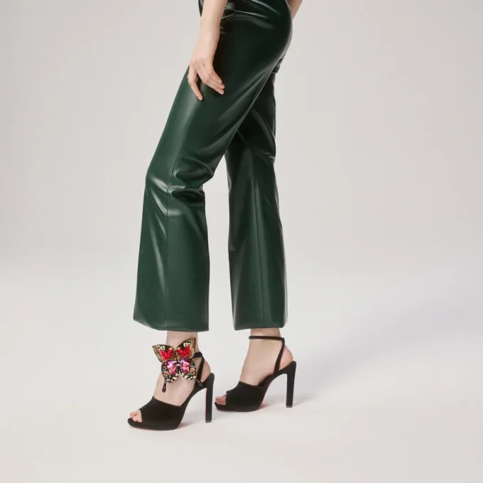 Farfa Luna – 120 mm remsandaler – fløjl – sort – kvinder