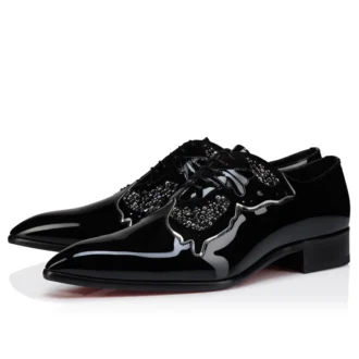 Farfarock – Oxfords – Lakeret kalveskind og Veau Velours – Sort – Herre