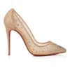 Follies Strass – 100 mm pumps – Mesh, ruskind og strass – Lys silke – Dame Follies Strass – 100 mm pumps – Mesh, ruskind og strass – Lys silke – Dame