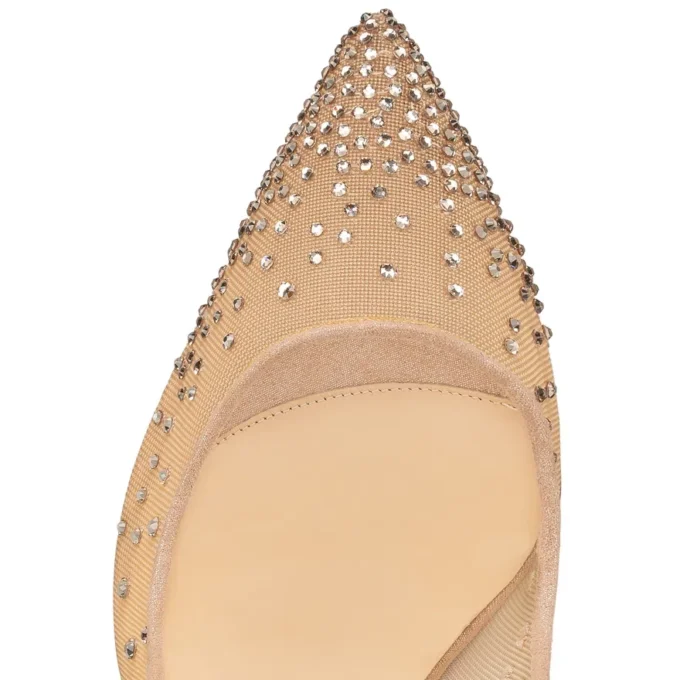 Follies Strass – 100 mm pumps – Mesh, ruskind og strass – Lys silke – Dame Follies Strass – 100 mm pumps – Mesh, ruskind og strass – Lys silke – Dame